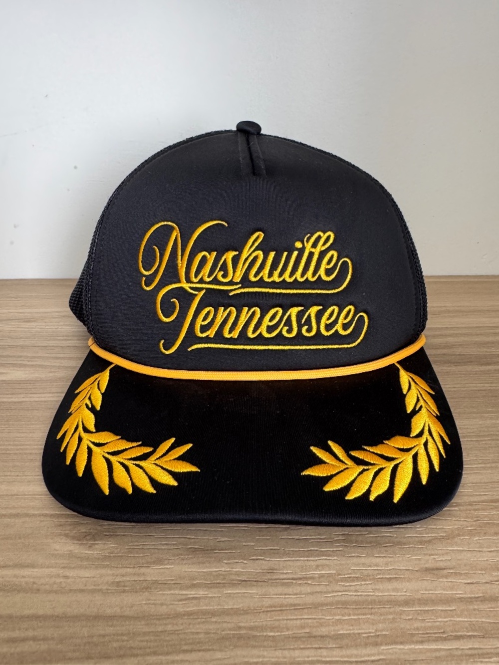 The Nash Collection Nashville Tennessee Yellow Rope Trucker Snapback Hat
